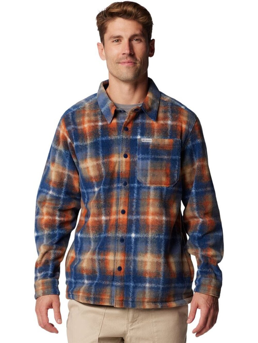 Columbia Steens Mountain Printed Fleece Shirt Jacket II Snap Front NWT